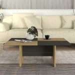Τραπεζάκι σαλονιού Venita Megapap χρώμα sapphire oak - ανθρακί 90x60x33,8εκ. - Image 3