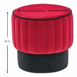 Σκαμπώ Rose Megapap βελούδινο χρώμα κόκκινο 40x40x40εκ. - Image 4