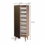 Παπουτσοθήκη - ντουλάπι Soho Megapap από μελαμίνη χρώμα sonoma 50x38x135εκ. - Image 5