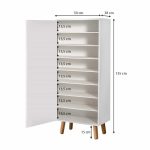 Ντουλάπι κουζίνας/μπάνιου - Παπουτσοθήκη Assiri Megapap χρώμα λευκό 50x38x135εκ. - Image 5