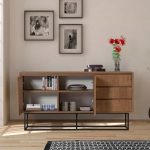 Μπουφές Amedeo Megapap από μελαμίνη χρώμα καρυδί 140x36x72εκ. - Image 2