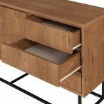 Μπουφές Amedeo Megapap από μελαμίνη χρώμα καρυδί 140x36x72εκ. - Image 3