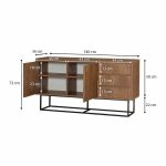 Μπουφές Amedeo Megapap από μελαμίνη χρώμα καρυδί 140x36x72εκ. - Image 5
