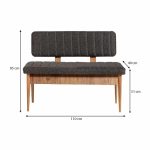 Καναπές διθέσιος - Παγκάκι Alden Megapap από μελαμίνη - ύφασμα χρώμα ανθρακί 110x40x85εκ. - Image 6