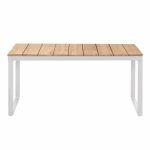 Τραπέζι κήπου Poseidon Megapap μεταλλικό - μασίφ ξύλο χρώμα λευκό - φυσικό 150x82x75εκ. - Image 5