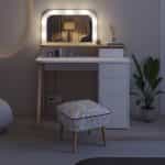 Τουαλέτα με καθρέπτη Avien Megapap χρώμα λευκό - φυσικό οξιάς 105x51,1x131εκ. - Image 6