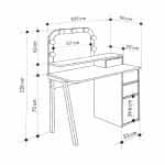Τουαλέτα με καθρέπτη Avien Megapap χρώμα λευκό - φυσικό οξιάς 105x51,1x131εκ. - Image 8