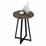 Βοηθητικό τραπεζάκι Pedro Megapap χρώμα καρυδί - ανθρακί 44x44x58εκ. - Image 3