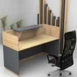 Γραφείο reception Lemmon Megapap χρώμα φυσικό οξιάς - ανθρακί 120x70x110εκ. - Image 2