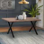 Τραπέζι Jeremy Megapap Mdf - μεταλλικό χρώμα καρυδί 140x80x75εκ. - Image 2