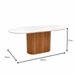 Τραπέζι Borno Megapap χρώμα φυσικό - λευκό εφέ μαρμάρου 180x89x75 εκ. - Image 5