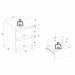 Κομοδίνο Breve Megapap χρώμα sapphire oak 39,8x41,8x55εκ. - Image 7