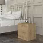Κομοδίνο Conve Megapap χρώμα sapphire oak 40x35x45εκ. - Image 3