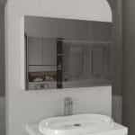 Καθρέπτης μπάνιου Base Μegapap χρώμα λευκό 90x17,1x65εκ. - Image 3