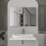 Καθρέπτης μπάνιου Base Μegapap χρώμα λευκό 90x17,1x65εκ. - Image 4