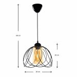 Φωτιστικό οροφής Abilene Megapap E27 μεταλλικό μονόφωτο χρώμα μαύρο 26x26x68εκ. - Image 2