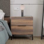 Κομοδίνο Oryana Megapap χρώμα καρυδί 55x44x59εκ. - Image 2