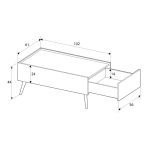 Τραπεζάκι σαλονιού Luna Megapap χρώμα oak 102x61x44εκ. - Image 5