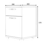 Κομοδίνο - συρταριέρα γραφείου Veto Megapap χρώμα φυσικό οξιάς 40x39x57εκ. - Image 7