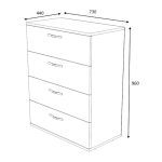 Συρταριέρα Velika Megapap χρώμα καρυδί 73x44x96εκ. - Image 7