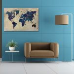 Πίνακας σε καμβά "World Map" Megapap ψηφιακής εκτύπωσης 125x80x3εκ. - Image 2
