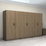 Ντουλάπα ρούχων Victoria Megapap εξάφυλλη χρώμα καρυδί 300x60x181εκ. - Image 4