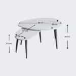 Τραπεζάκι σαλονιού σετ 2 τμχ Spline Megapap χρώμα γκρι ρετρό 80x40x46εκ. - Image 4