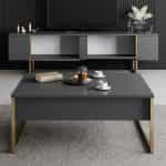 Έπιπλο τηλεόρασης Luxe Megapap χρώμα ανθρακί - χρυσό 180x30x50εκ. - Image 4