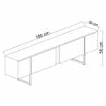 Έπιπλο τηλεόρασης Luxe Megapap χρώμα ανθρακί - χρυσό 180x30x50εκ. - Image 7
