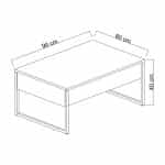 Τραπεζάκι σαλονιού Luxe Megapap χρώμα ανθρακί - χρυσό 90x60x40εκ. - Image 5