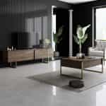 Τραπεζάκι σαλονιού Luxe Megapap χρώμα καρυδί - χρυσό 90x60x40εκ. - Image 4