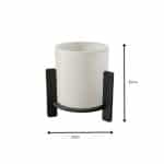 Φωτιστικό επιτραπέζιο Pine Megapap E27 Mdf - ύφασμα Pvc χρώμα μαύρο - κρεμ Ø20x20εκ. - Image 4