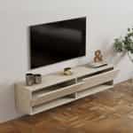 Έπιπλο τηλεόρασης επιτοίχιο Arges Megapap χρώμα travertine 140x29,6x30εκ. - Image 2