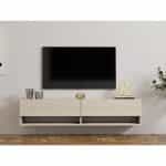 Έπιπλο τηλεόρασης επιτοίχιο Arges Megapap χρώμα travertine 140x29,6x30εκ. - Image 3