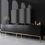 Έπιπλο τηλεόρασης Lord Megapap χρώμα μαύρο - χρυσό 180x30x47εκ. - Image 3