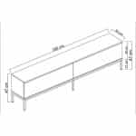 Έπιπλο τηλεόρασης Lord Megapap χρώμα μαύρο - χρυσό 180x30x47εκ. - Image 5