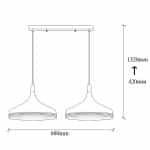 Φωτιστικό οροφής Franko Megapap E27 μεταλλικό δίφωτο χρώμα μαύρο - χρυσό 68x36x132εκ. - Image 5