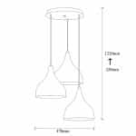 Φωτιστικό οροφής Oslo Megapap E27 μεταλλικό τρίφωτο χρώμα χάλκινο 47x30x122εκ. - Image 4