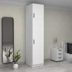 Ντουλάπα ρούχων Victoria Megapap μονόφυλλη με πατάρι χρώμα λευκό 50x60x240εκ. - Image 4