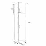 Ντουλάπα ρούχων Victoria Megapap μονόφυλλη με πατάρι χρώμα λευκό 50x60x240εκ. - Image 5