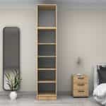 Ντουλάπα ρούχων Victoria Megapap μονόφυλλη με πατάρι χρώμα φυσικό οξιάς 50x60x240εκ. - Image 3