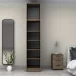 Ντουλάπα ρούχων Victoria Megapap μονόφυλλη με πατάρι χρώμα καρυδί 50x60x240εκ. - Image 3