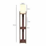 Φωτιστικό δαπέδου Verma I Megapap E27 Mdf/ύφασμα Pvc χρώμα καρυδί - κρεμ 18,5x18,5x142εκ. - Image 3