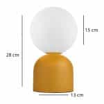 Φωτιστικό επιτραπέζιο Albus Megapap E14 μεταλλικό - γυάλινο χρώμα μουσταρδί - λευκό Ø13x28εκ. - Image 3