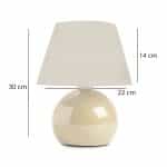 Φωτιστικό επιτραπέζιο Alaska Megapap E27 μεταλλικό - ύφασμα Pvc χρώμα κρεμ Ø22x30εκ. - Image 3