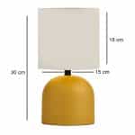 Φωτιστικό επιτραπέζιο Nehora Megapap E27 μεταλλικό - ύφασμα Pvc χρώμα κίτρινο - κρεμ Ø15x30εκ. - Image 3