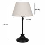 Φωτιστικό επιτραπέζιο Grace Megapap E27 μεταλλικό - ύφασμα Pvc χρώμα μαύρο - κρεμ Ø22x48εκ. - Image 3