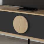 Έπιπλο τηλεόρασης Gora Megapap χρώμα sapphire oak - silky black 180x35,6x51εκ. - Image 4
