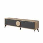 Έπιπλο τηλεόρασης Gora Megapap χρώμα sapphire oak - silky black 180x35,6x51εκ. - Image 5