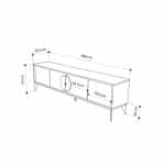 Έπιπλο τηλεόρασης Gora Megapap χρώμα sapphire oak - silky black 180x35,6x51εκ. - Image 6
